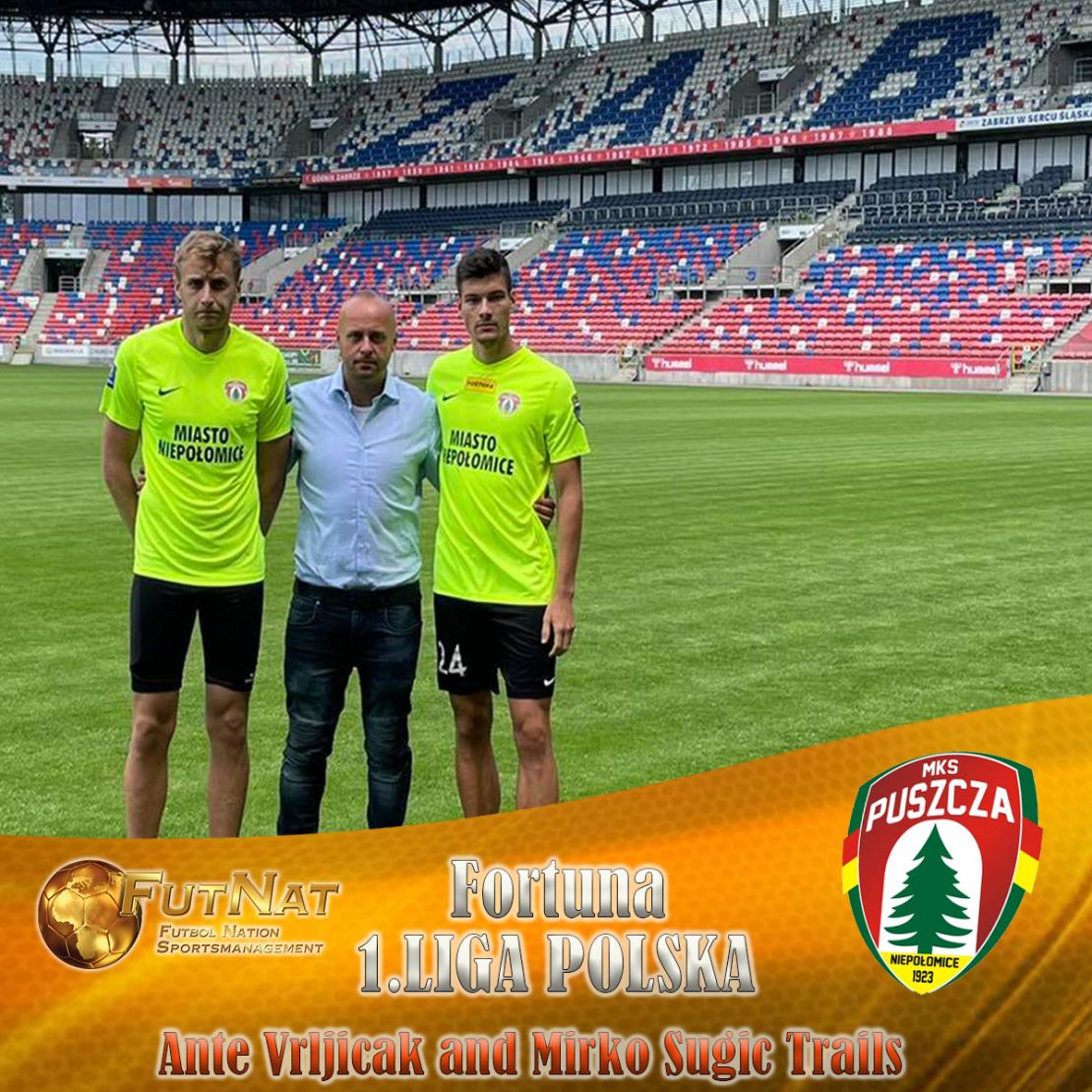 Ante Vrljičak (LB) and Mirko &Scaron;ugić (CDM) are tested at Fortuna 1.Liga Poland