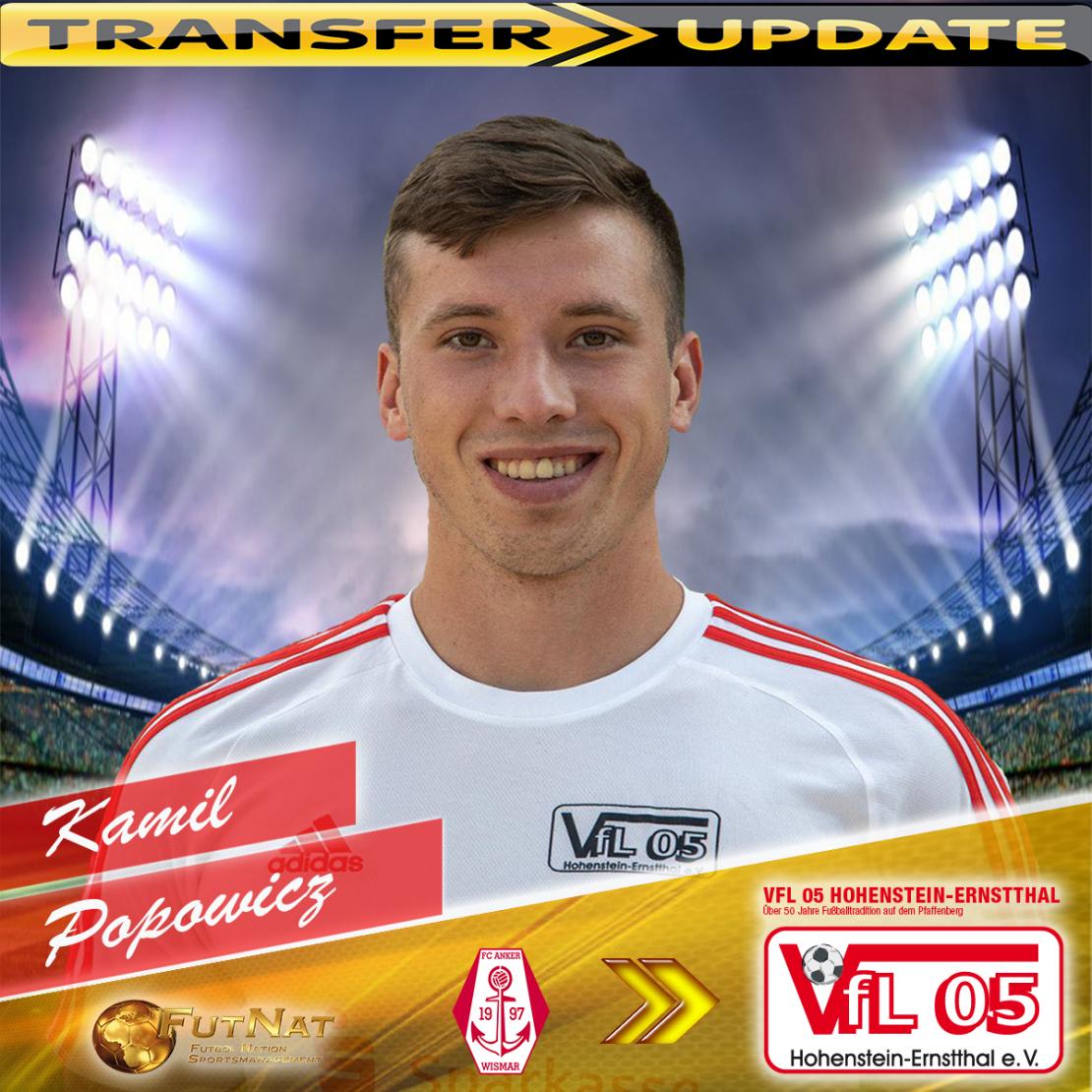 Kamil Popowicz transfer to VfL 05 Hohenstein-Ernstthal
