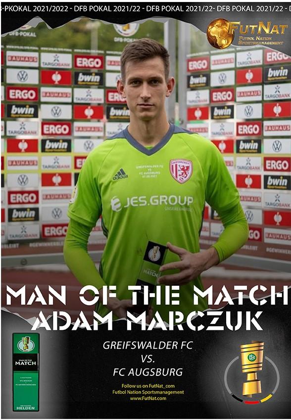 ADAM MARCZUK &quot;MAN OF THE MATCH&quot; AGAINST FC AUGSBURG